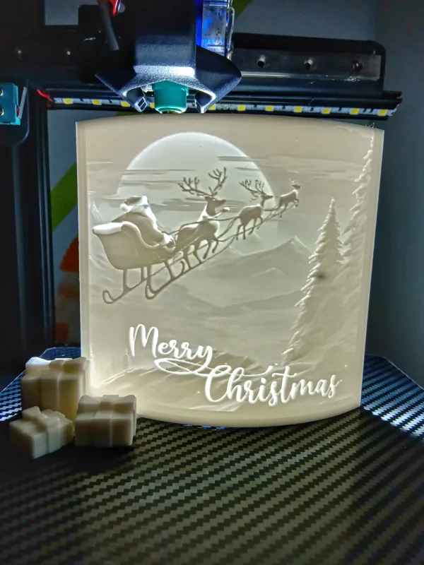 Carte de vœux lithophanie « Joyeux Noël »