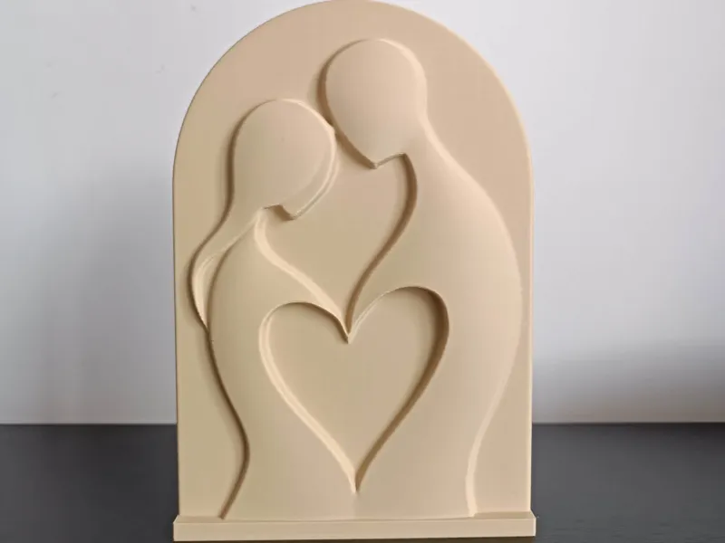 Minimalist Couple Heart Sculpture