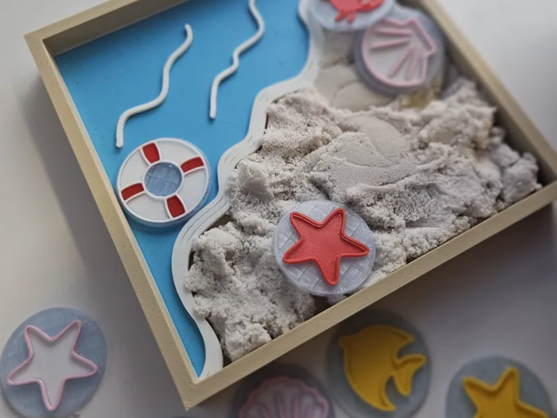 Beach -Play Set for Kinetic Sand & Playdough