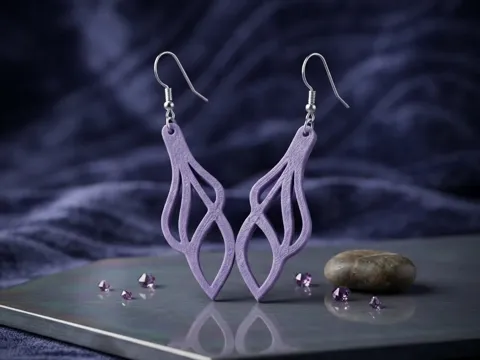 Letrero o emblema decorativo: Orecchini Eleganti a Goccia / Foglia — referencia de MakerWorld