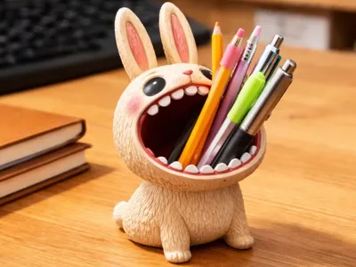 cute bunny pen holder