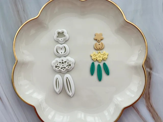 Modern Polymer Clay Earrings Set