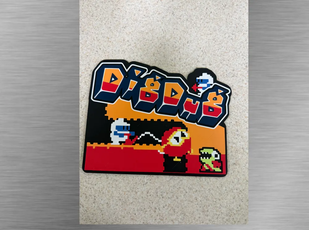 Dig Dug Arcade Logo W Characters - Free 3D Print Model - MakerWorld