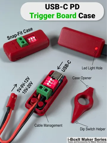 Caja o estuche: USB-C PD Trigger Board Modul Case | Snap-Fit — vista de referencia 2