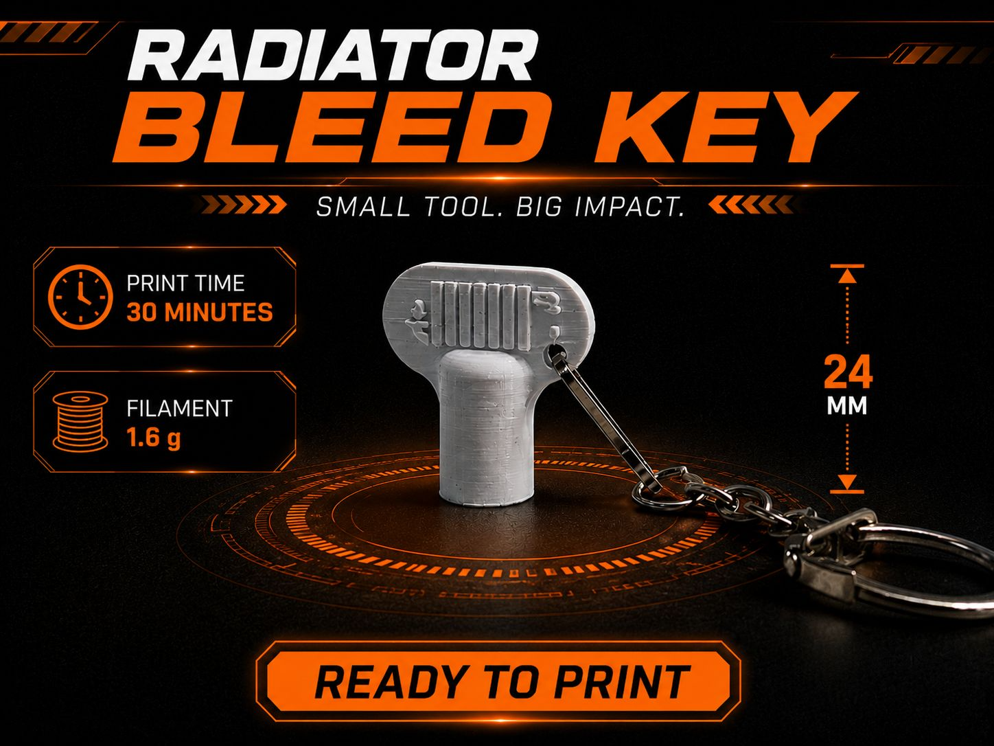 Miniatura 1 do modelo 3D Radiator Bleed Key