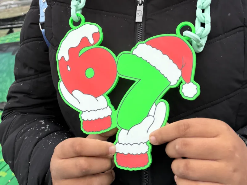 6 7 Holiday Hype Pendant & Chain, 3 Sizes Elf