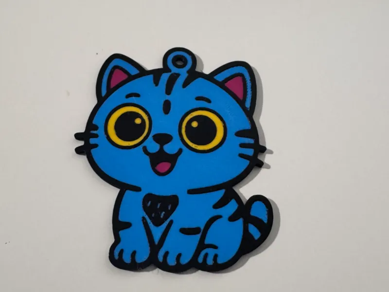 Cute Derp Cat Keychain