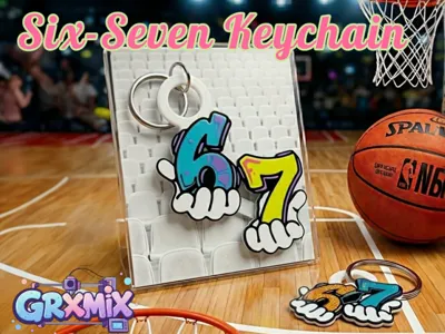 Six Seven - Fidget Meme Keychain