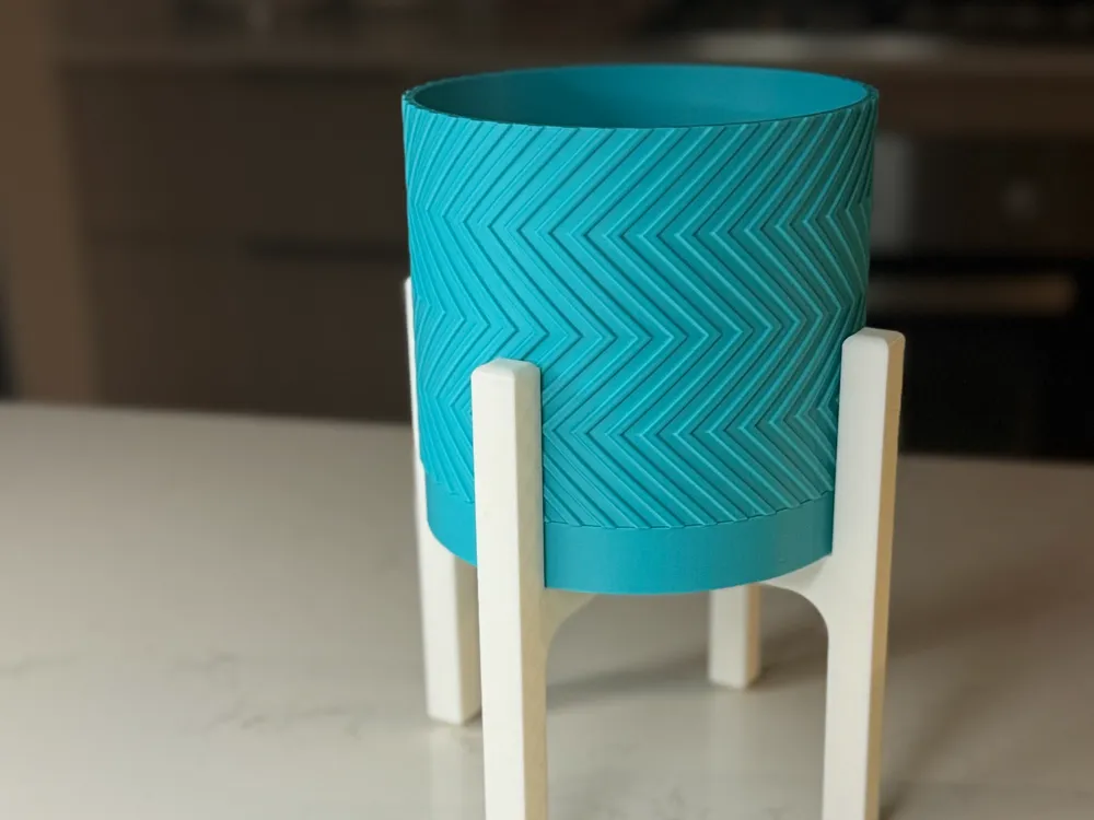 Zig Zag Planter with Stand and Drip Tray by Layer Works - MakerWorld