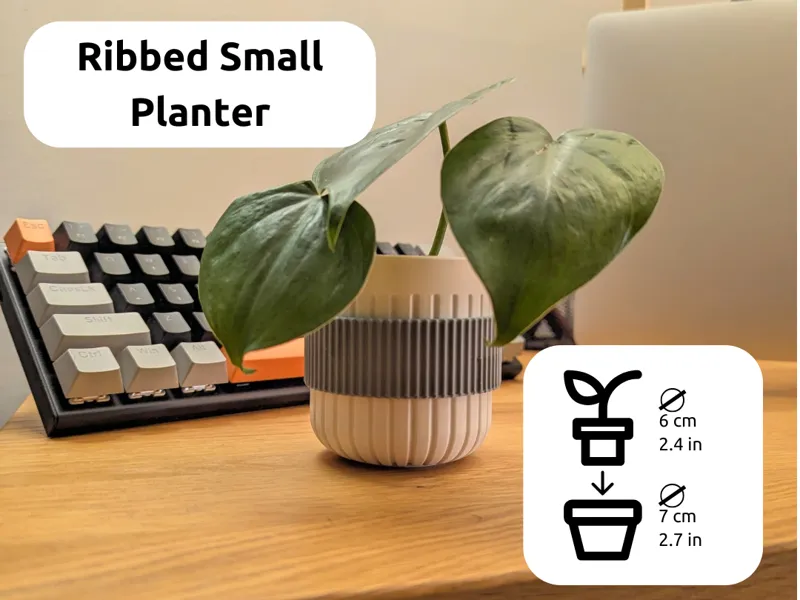 Modern Ribbed Small Planter NO AMS