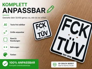 anpassbar Mofa Roller E-Scooter Fun-Schild 