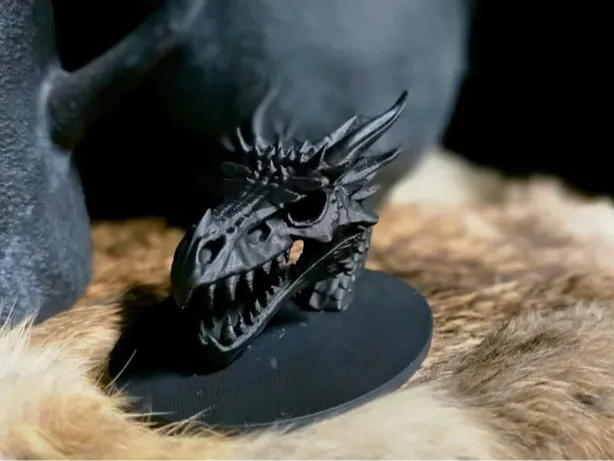 Dragon skull on stand (Made by AI)