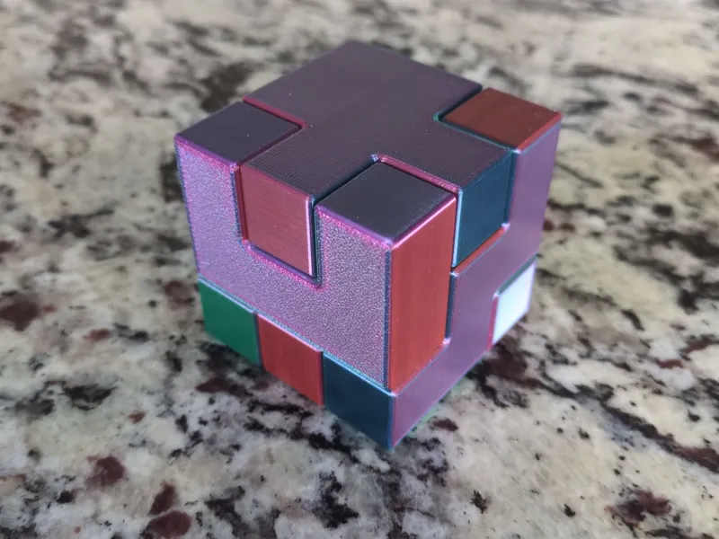 Challenging 5-Piece Puzzle Cube - Brain Teaser