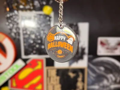 Cute Round Pumpkin Keychain – Halloween Accessory