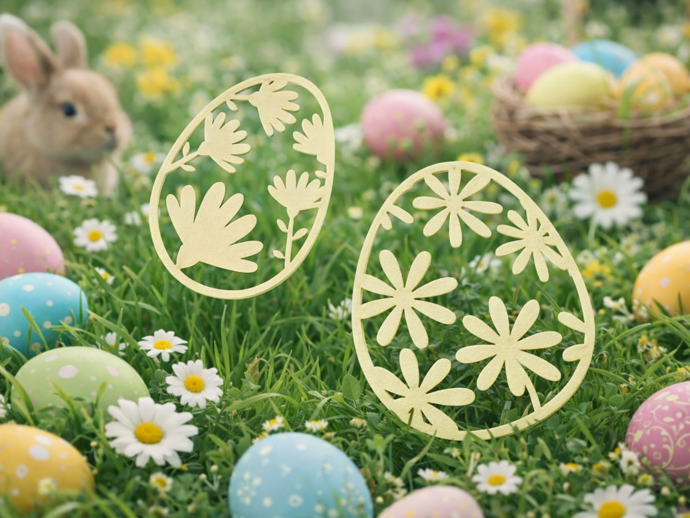 Elegant Floral Easter Eggs – Spring Decoration