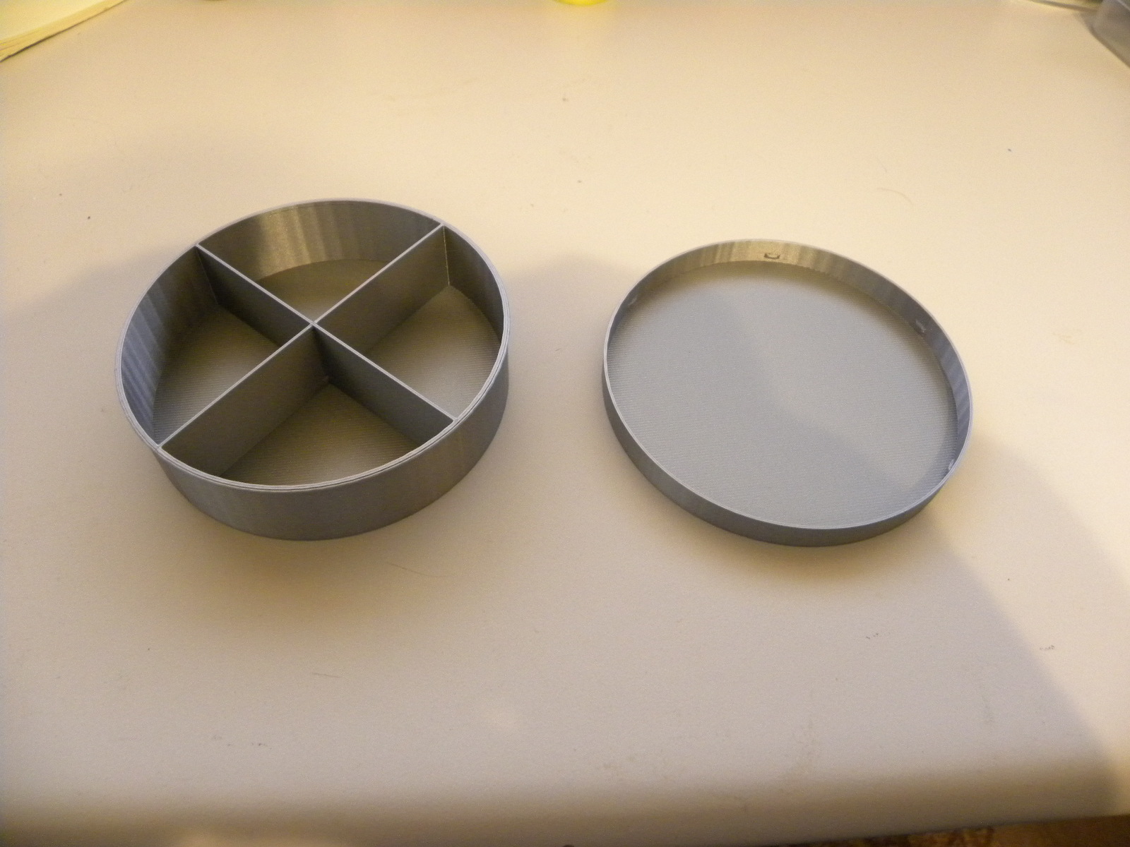 Tape box with four compartment divider