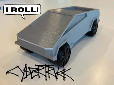 Tesla Cybertruck with Spinning Wheels