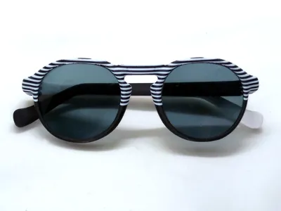 Panto Sunglasses with Zebra Stripes