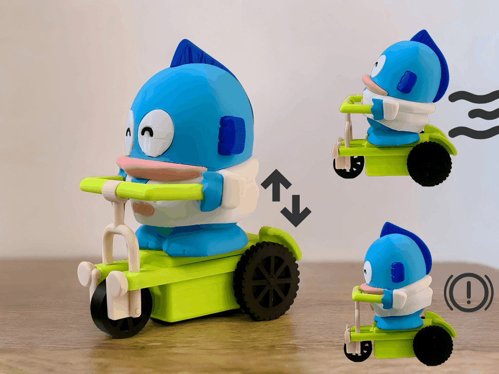 Çirkin Balık Bebek Scooter-Desktop Unzipping montajlı oyuncakların eşlik eden bağlantısı