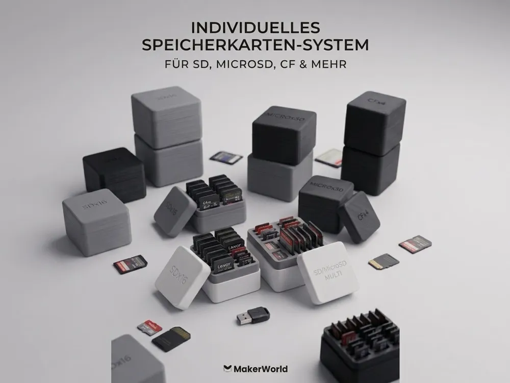 Organizador: Parametric Memory Card Organizer Box Gridfinity. Referencia del modelo original.