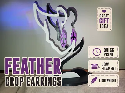 Lightweight Feather Drop Earrings