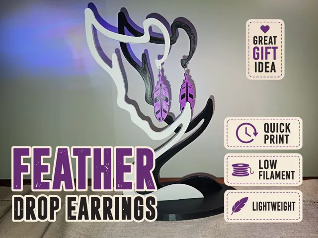 Lightweight Feather Drop Earrings