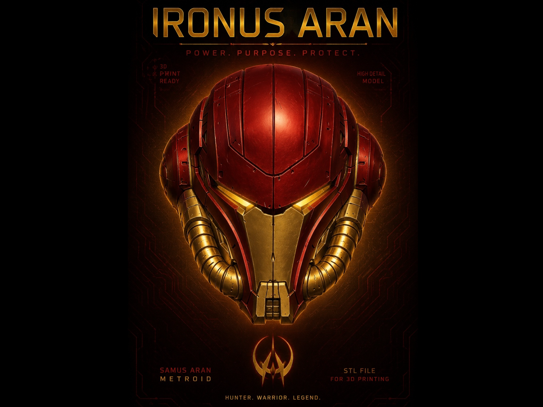 Ironus Aran helmet "Metroid/Iron man"