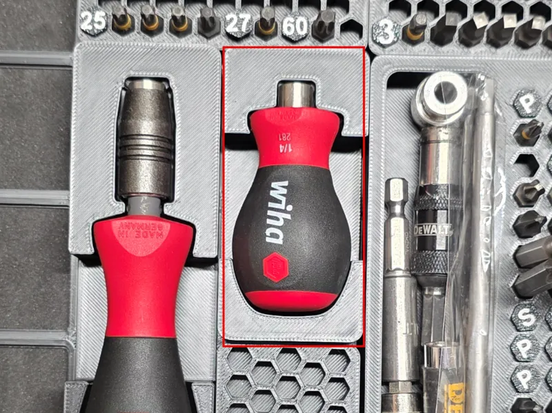 Gridfinity Insert for Wiha Stubby bit driver 281