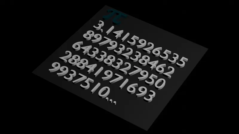 PI number on a flat surface
