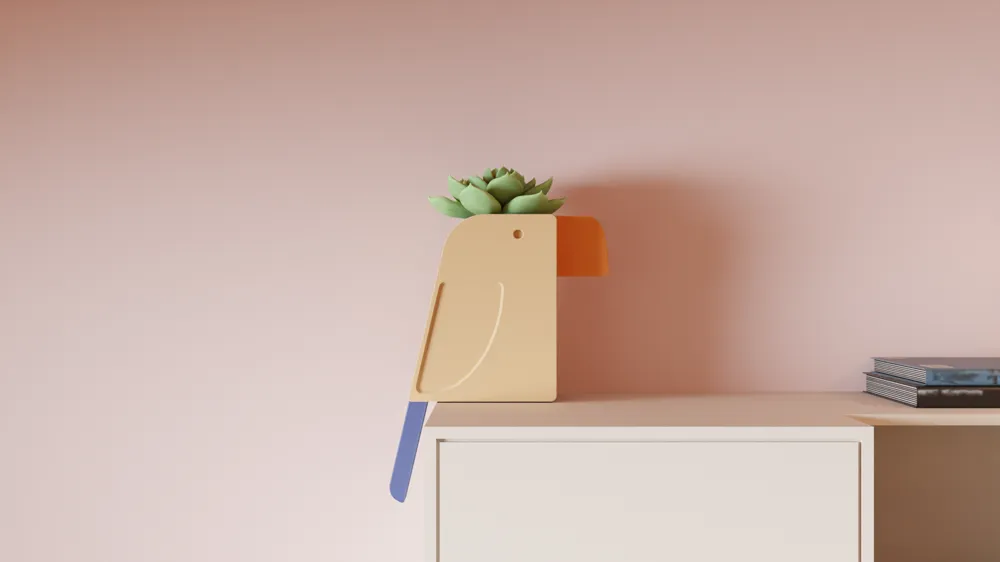 Parrot Planter. Bird Themed Plant Pot. by Abstractia Design MakerWorld