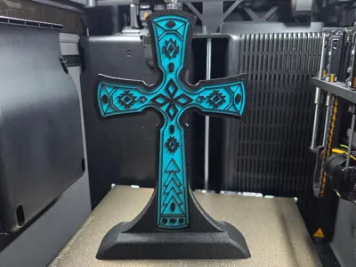 Cross on Base Native American Influenced