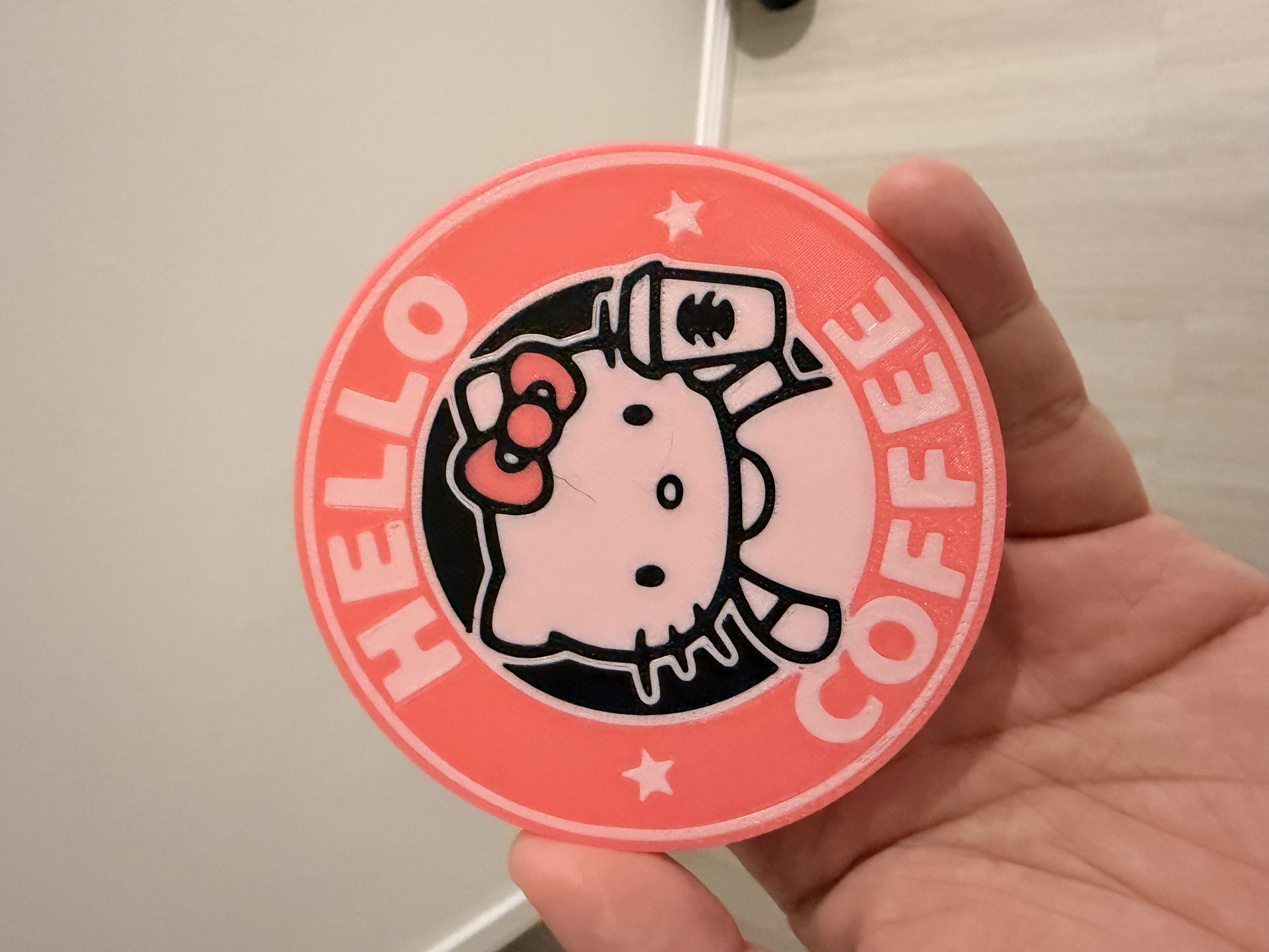 Miniatura 3 do modelo 3D Hello Kitty Coffee Coaster