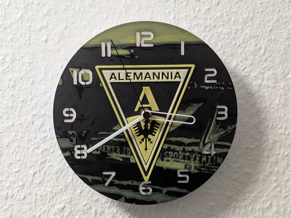 Wall or desk clock with Alemannia Aachen logo - Free 3D Print Model ...