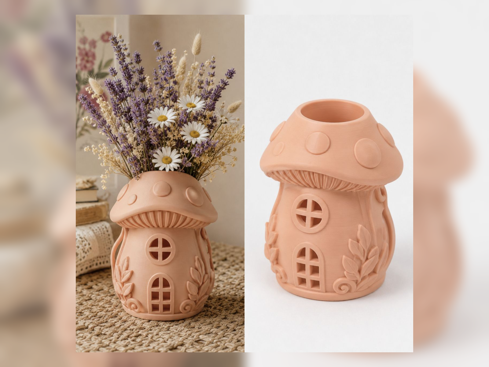 Peach Mushroom House Vase