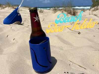 Beach Bottle & Can Holder with Sand Spike
