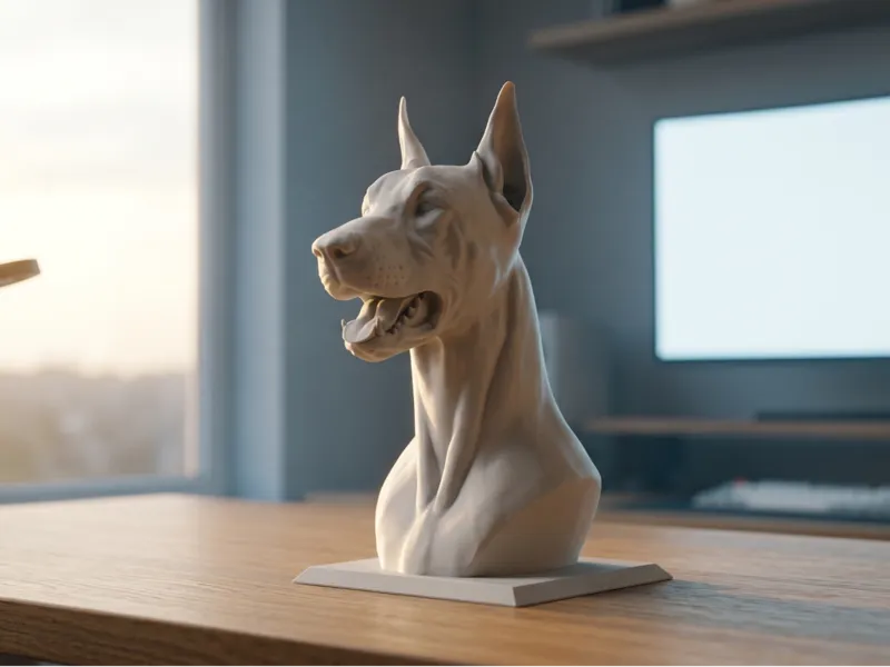 Doberman Bust – Elegant Guardian Dog Sculpture