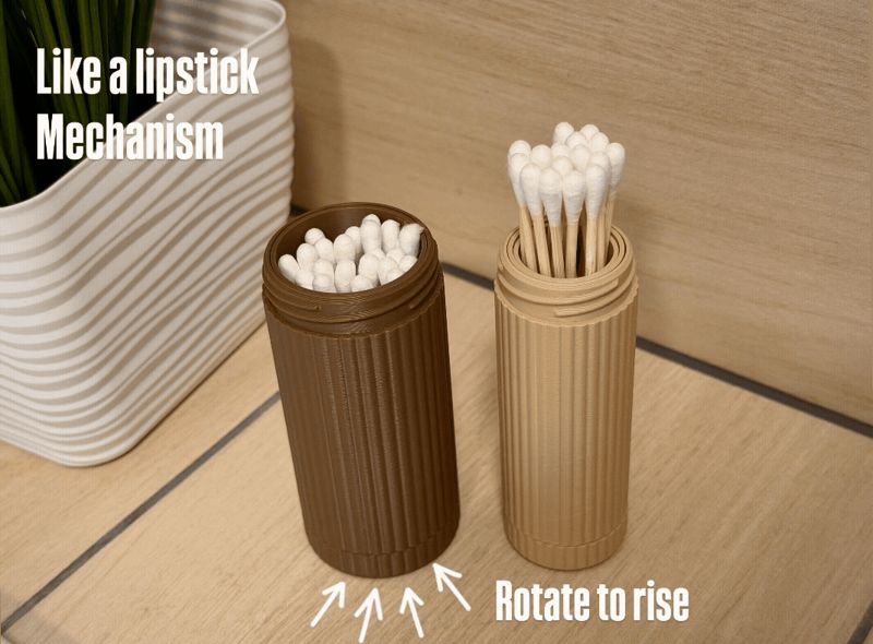 Cotton Swab Containter - like a lipstick mechanism