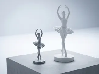 Statuetta di ballerina low poly