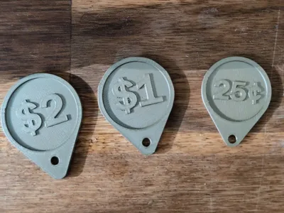 Shopping Cart Keychain Coins Quarter/Loonie/Toonie