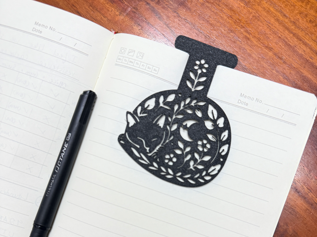 Botanical Sleeping Kitty Bookmark