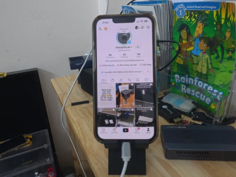 Phone Stand with Charging Port