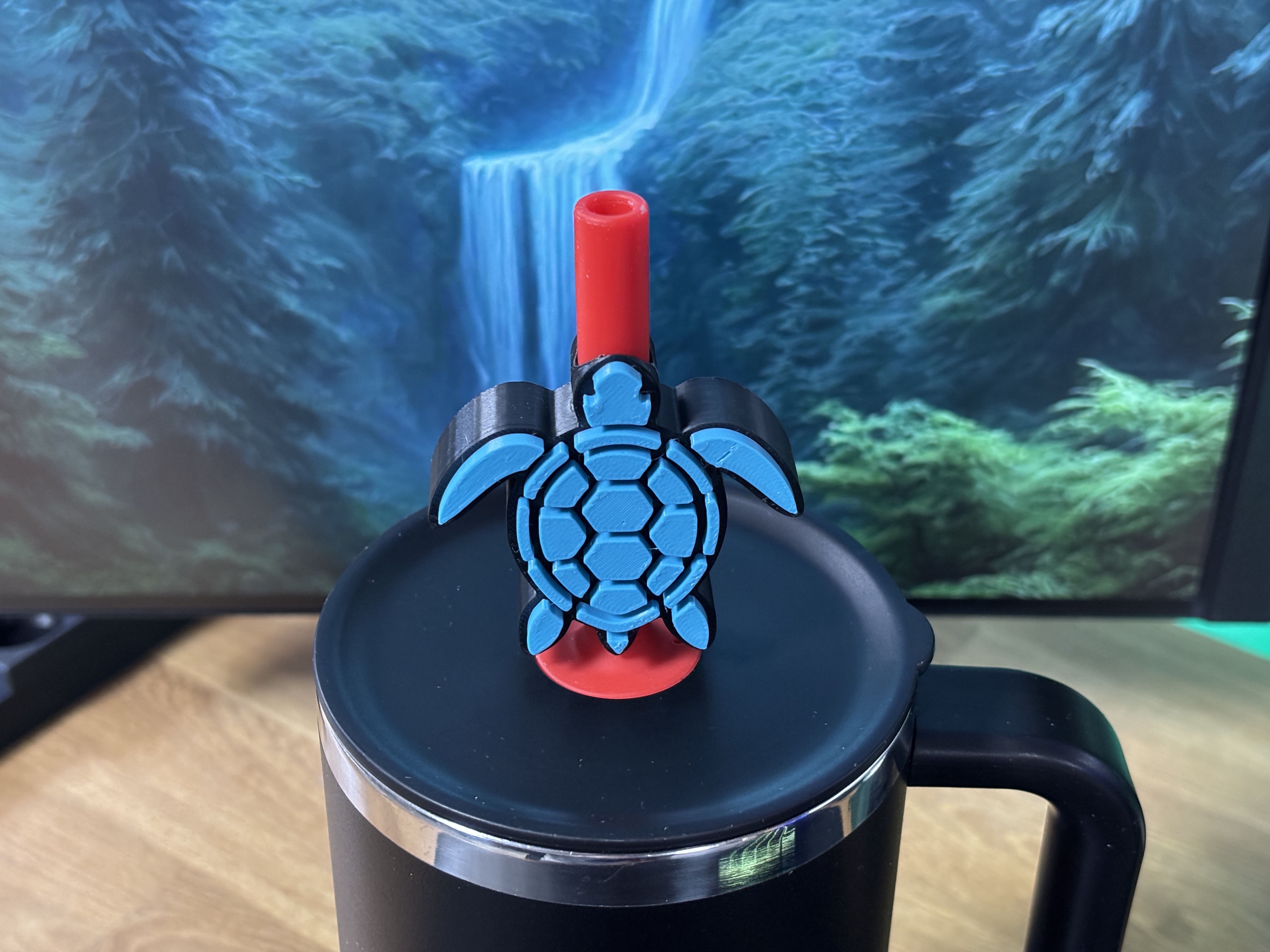 Miniatura 3 do modelo 3D Sea Turtle Straw Topper