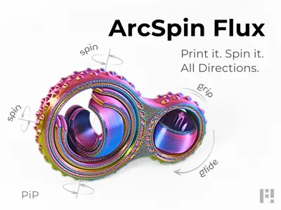 ArcSpin Flux - Print it. Spin it. (Multi-Axis Print in Place)