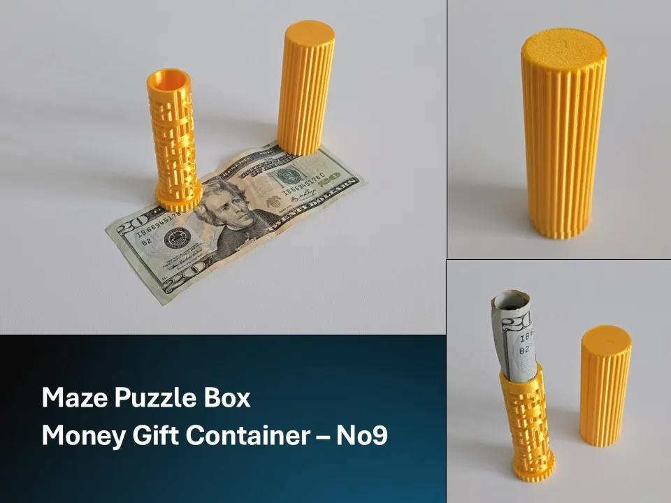 Maze Puzzle Box - Money Gift Container 9 - Free 3D Print Model - MakerWorld