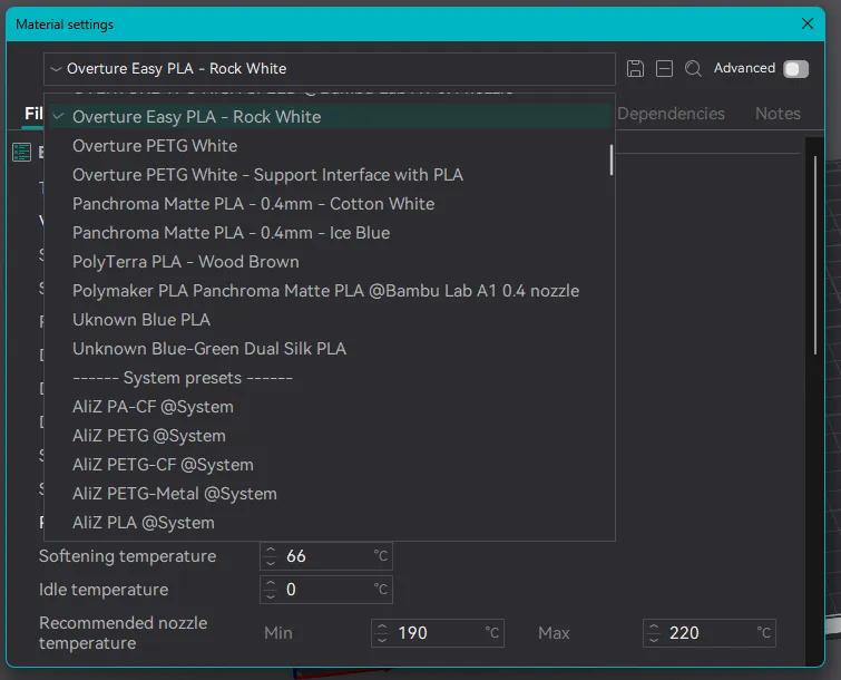 Fully Calibrated Profile - Overture Rock White PLA by oohhddaanngg