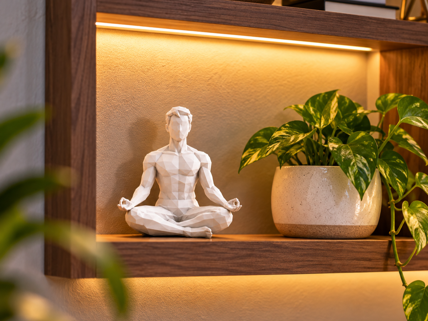 Low Poly Yoga Man – Meditatin Sitting Pose 3D model