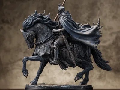 Dark knight on warhorse
