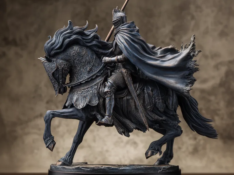 Dark knight on warhorse