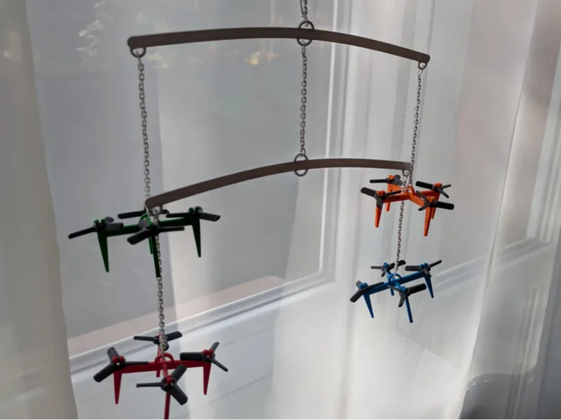 Baby mobile with drones