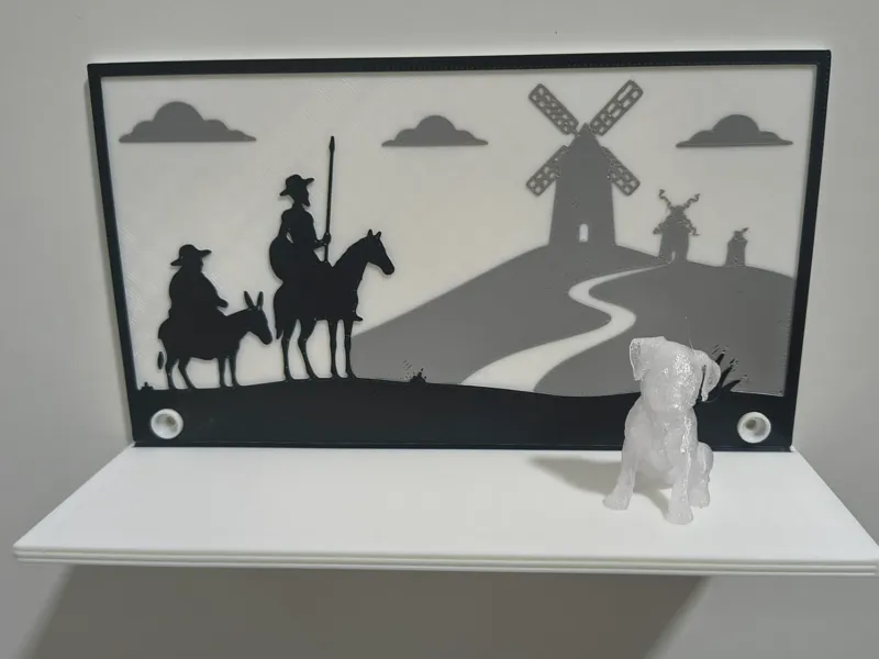 Don Quixote Windmill Wall Shelf